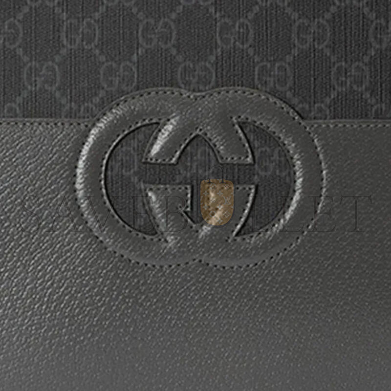 GUCCI CANVAS WITH LEATHER CLUTCH 723320 (30.5*21*1.5cm)